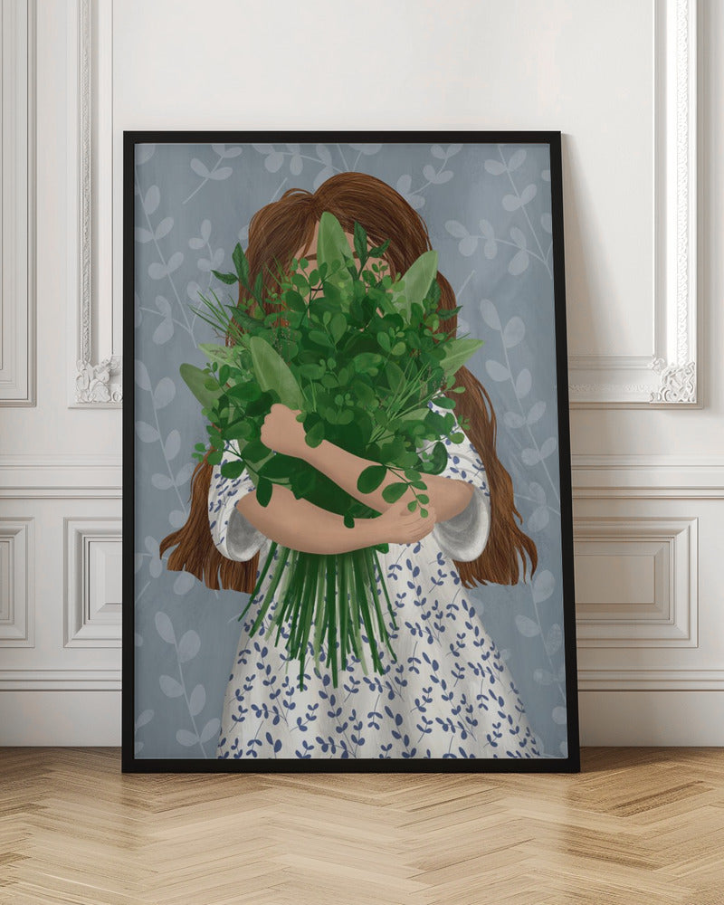 Girl with posy Poster