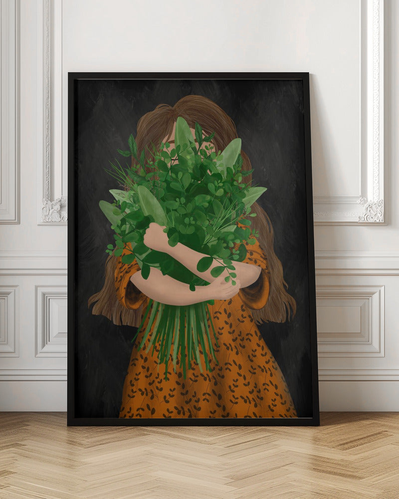 Girl with posy Poster