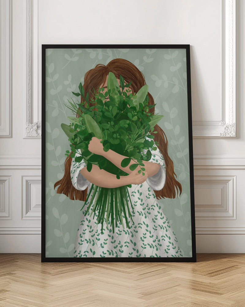 Girl with posy Poster