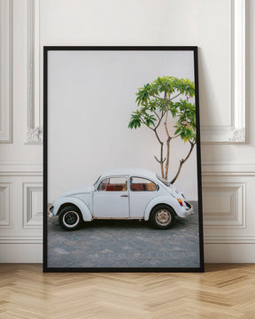 Pastel Volskwagen Beetle in the streets of Oaxaca Mexico Poster