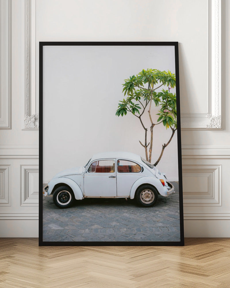 Pastel Volskwagen Beetle in the streets of Oaxaca Mexico Poster