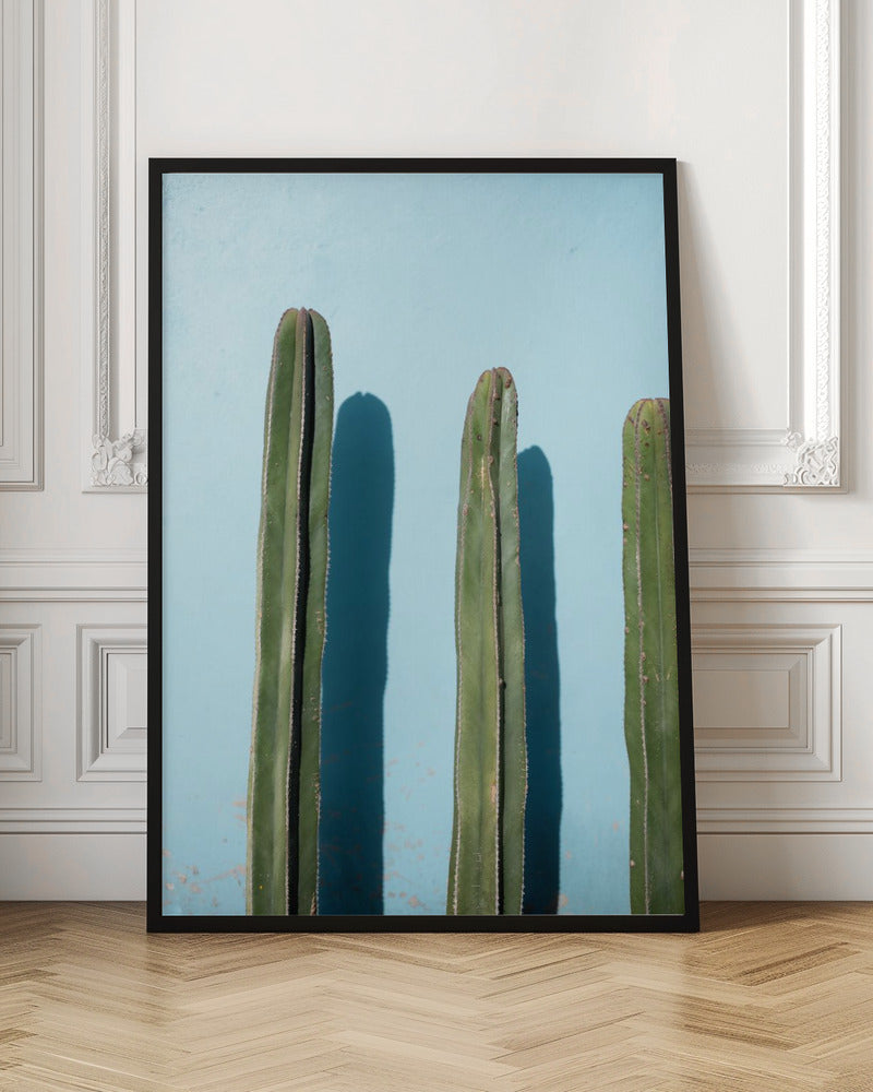 Cacti on Light Blue | Oaxaca Mexico Poster