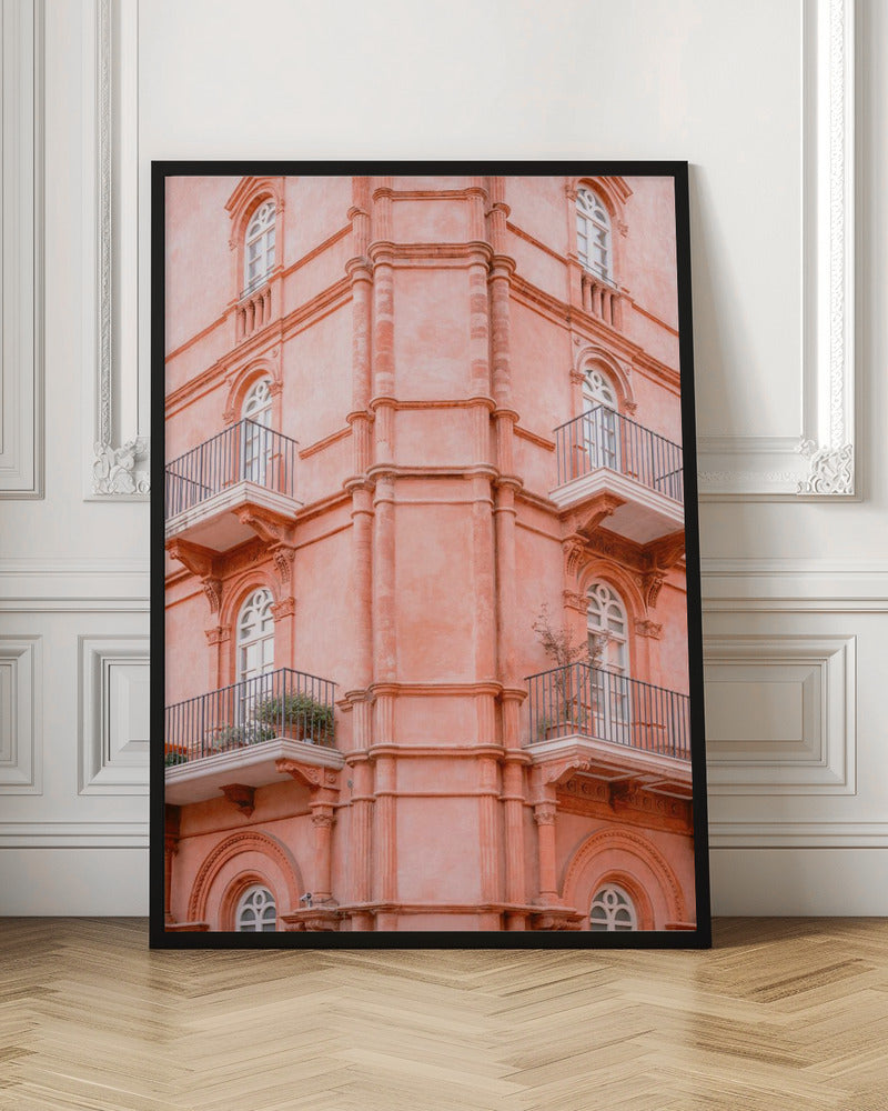 Pastel Pink Umbria | Italy travel photography Poster