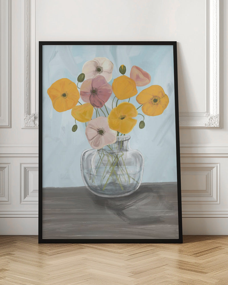 Vase with poppys Poster