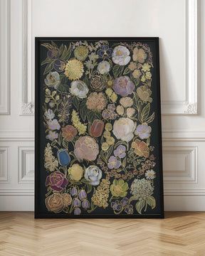 Ragni moody flowers in gold Poster