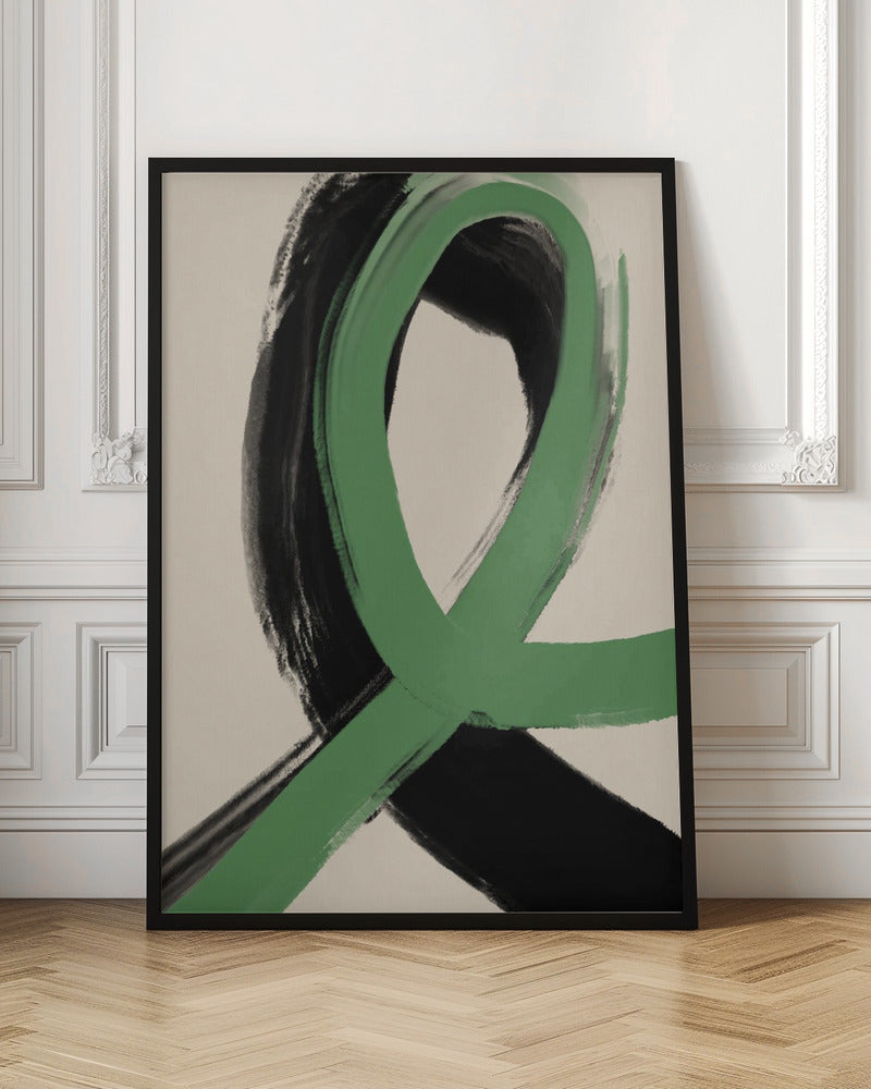 Black And Green No 1 Poster