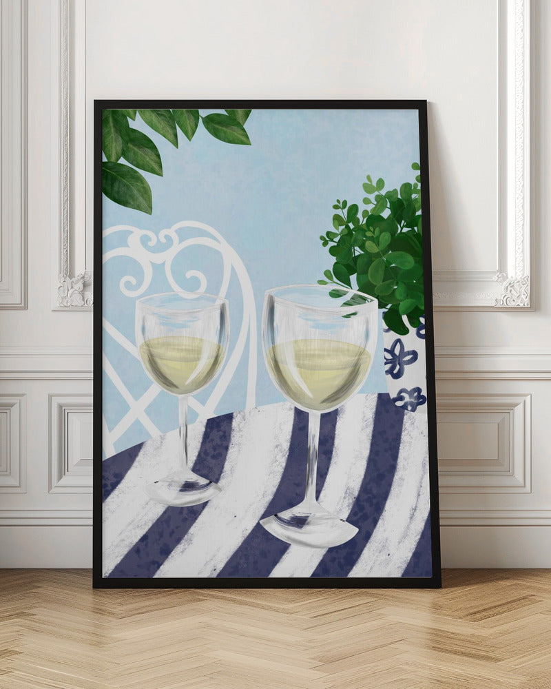 White wine under the tree Poster