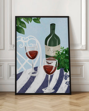 Red wine under the tree Poster