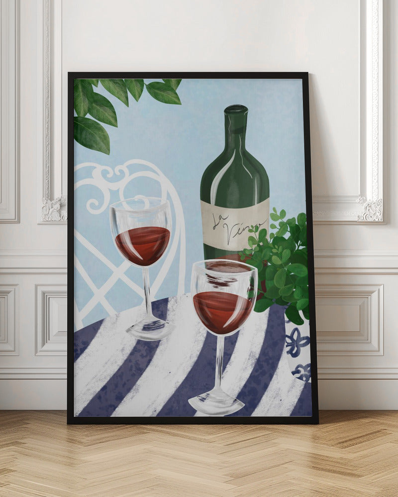 Red wine under the tree Poster