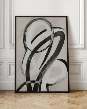 Black And White Strokes No 1 Poster