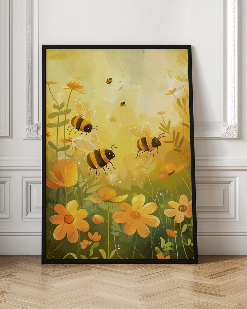 Bees and Flowers Poster