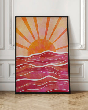 Sea Sunset Pink Poster