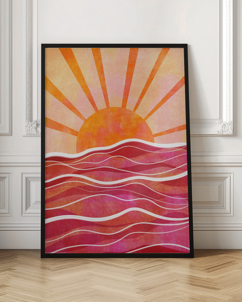 Sea Sunset Pink Poster