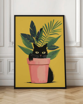 Cat In the Plant Poster