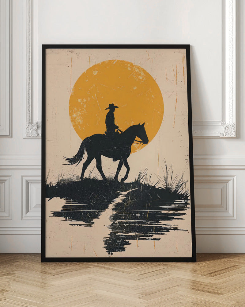 Cowboy In the Sunset Poster