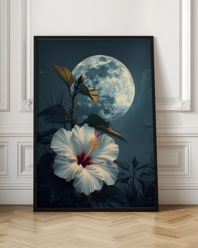 Hibiscus and the Moon Poster
