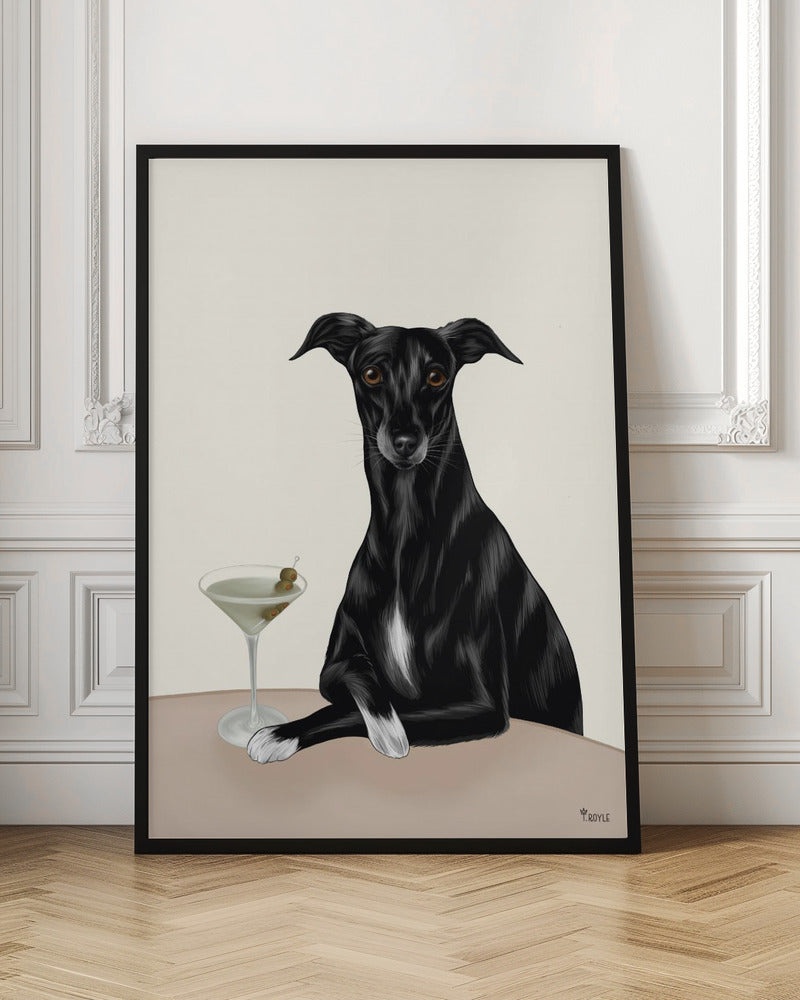 Classy Greyhound with Martini Poster