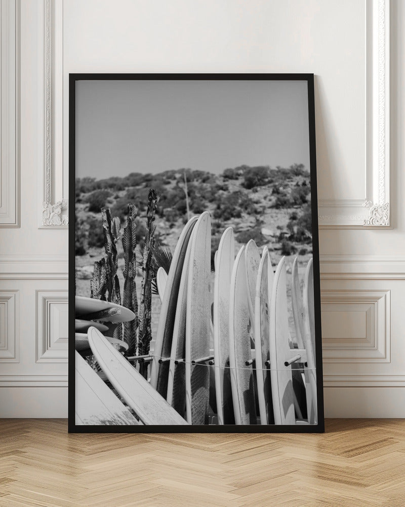 Surfboards in Black and White Poster