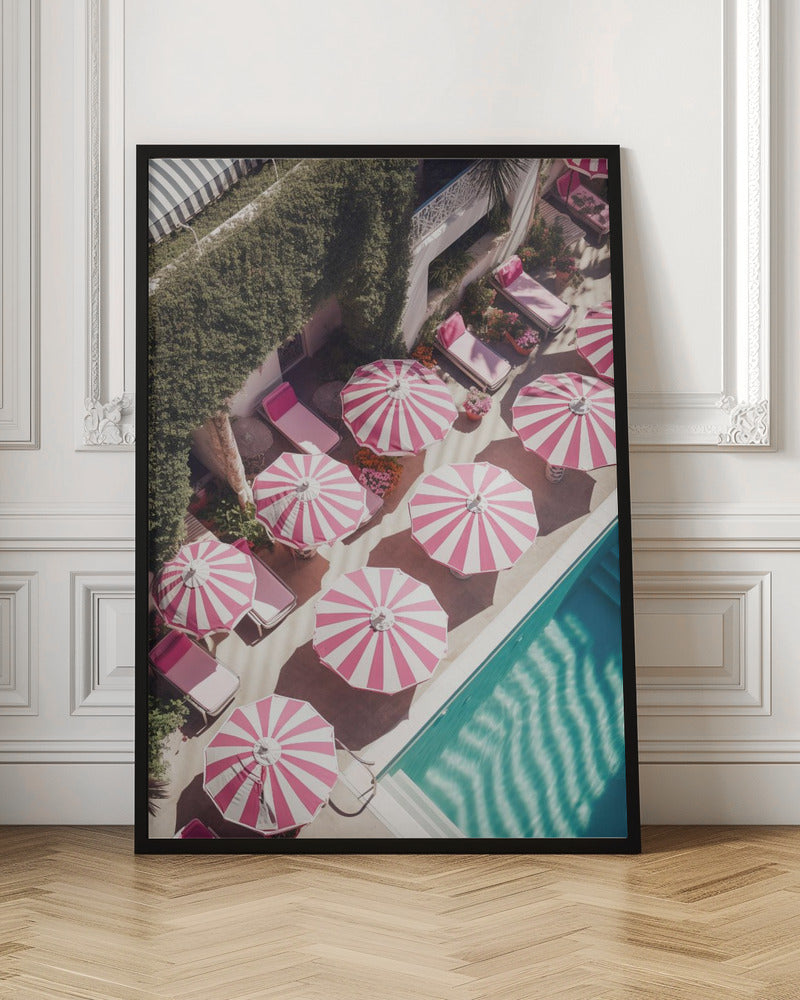 Glam Pool Pink Umbrella Poster
