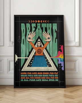 Breathe Lyrics Psychedelic Poster