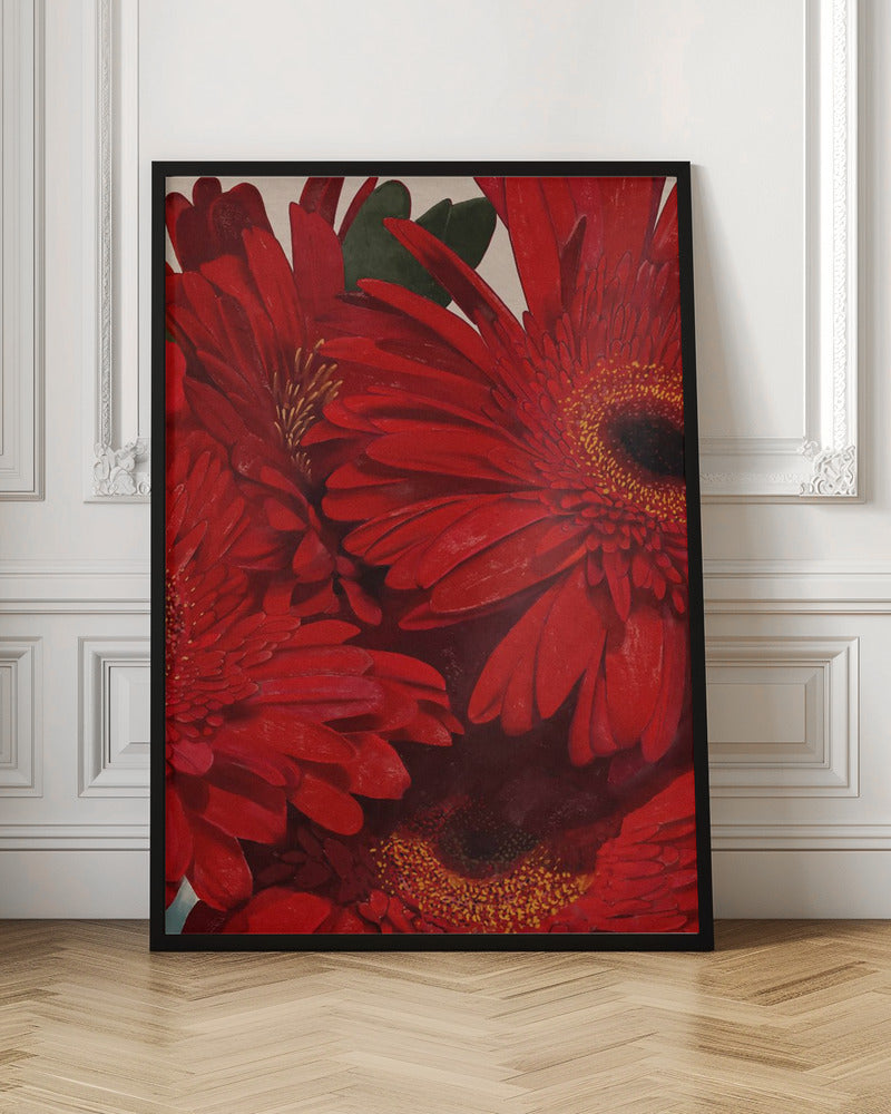 Red Gerbera Daisy Detail Poster