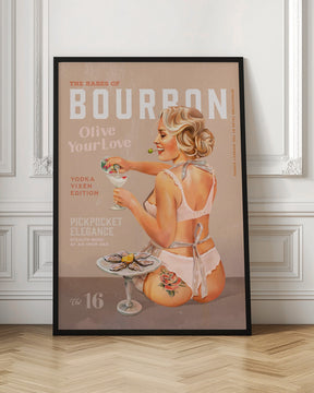 Bourbon Babe Vol 16 Vintage Vodka Martini Pin Up Girl Poster