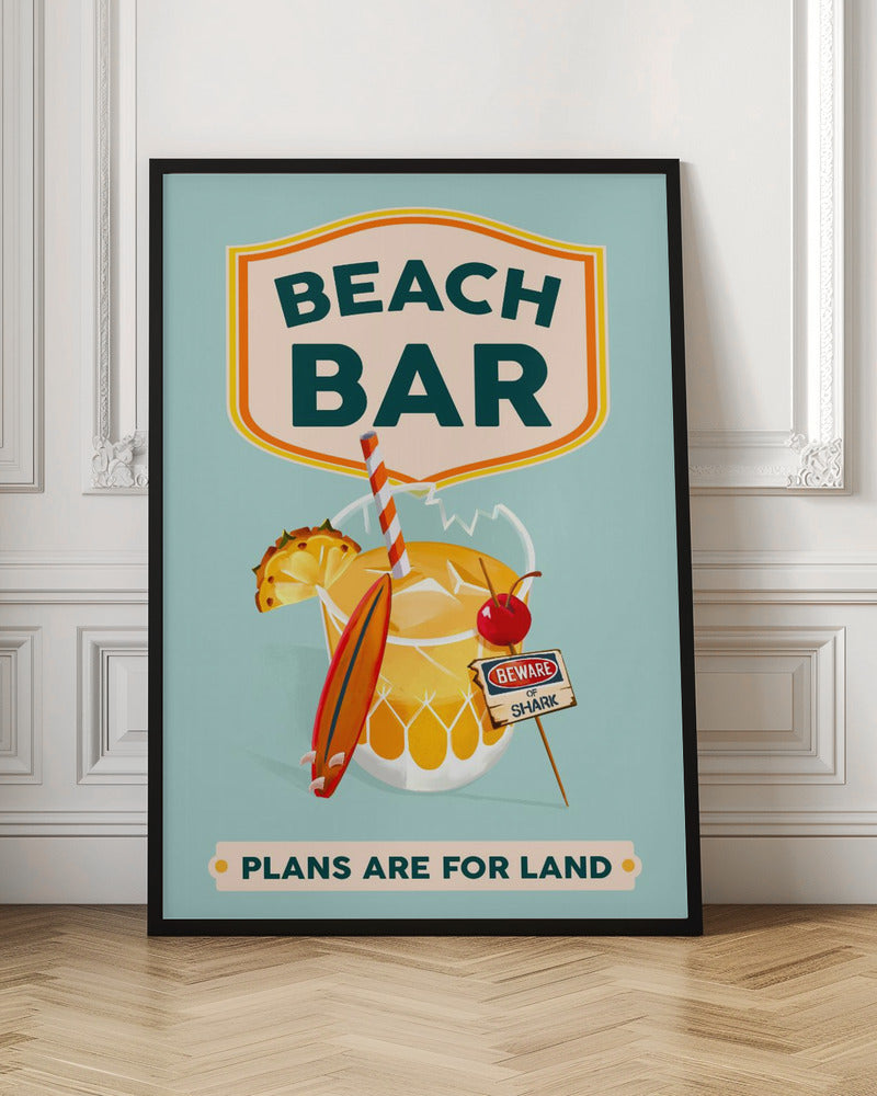 Beach Bar Summer Tropical Cocktail Bar Art Poster