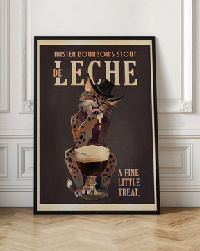 Bourbon De Leche Guinness Style Cat Art Poster