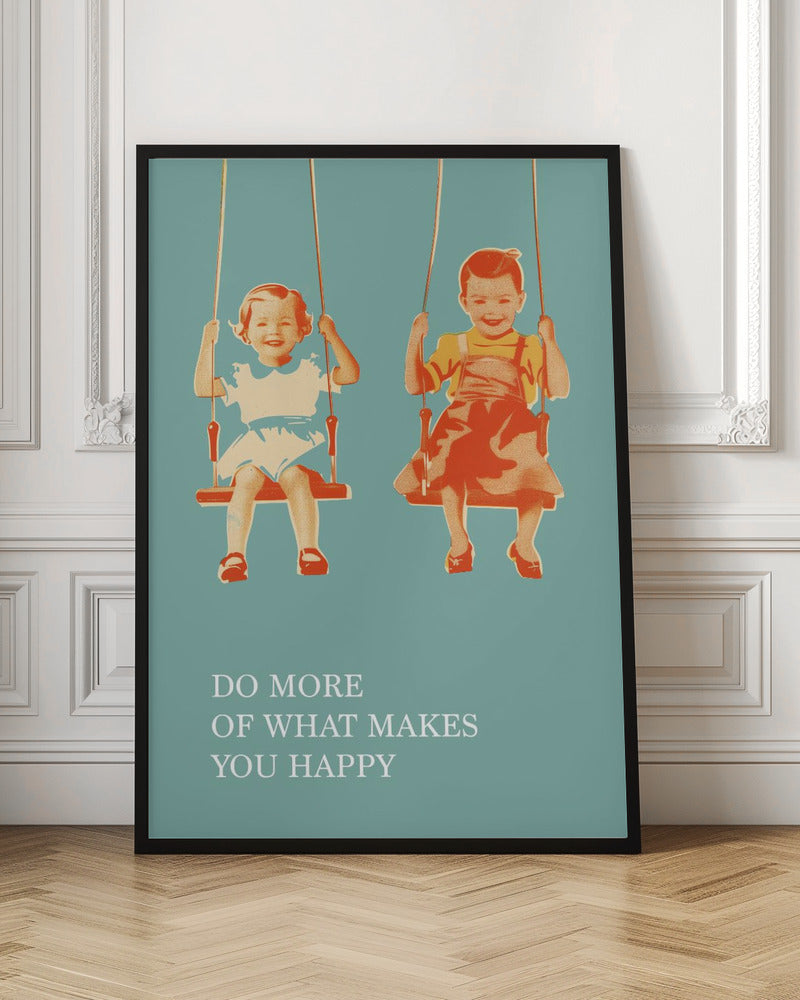 Two Little Girls On Swings Poster