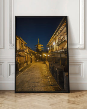 Historic Kyoto with Yasaka Pagoda in the evening Poster