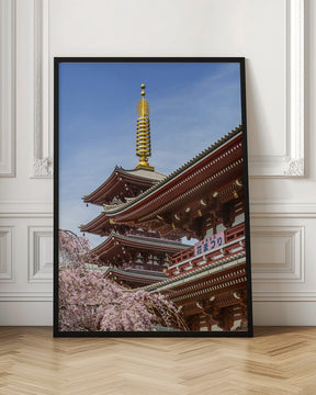 Charming Pagoda and Hozomon Gate of the Senso-ji temple in Tokyo Poster