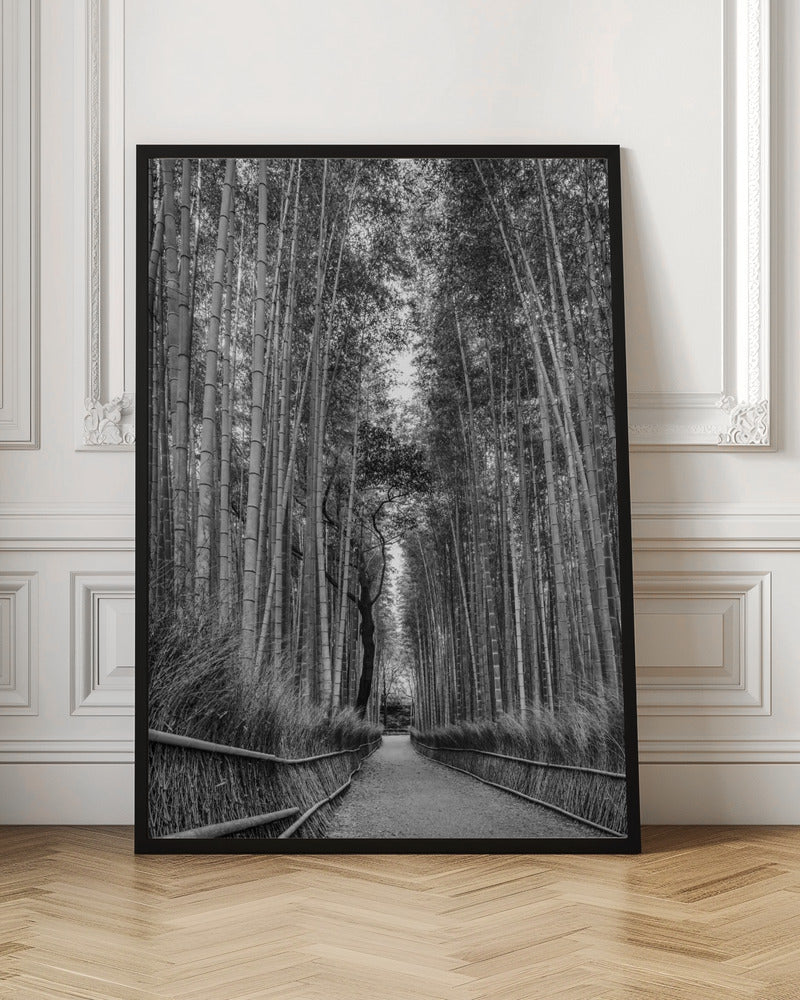 Mighty Arashiyama bamboo forest - monochrome Poster