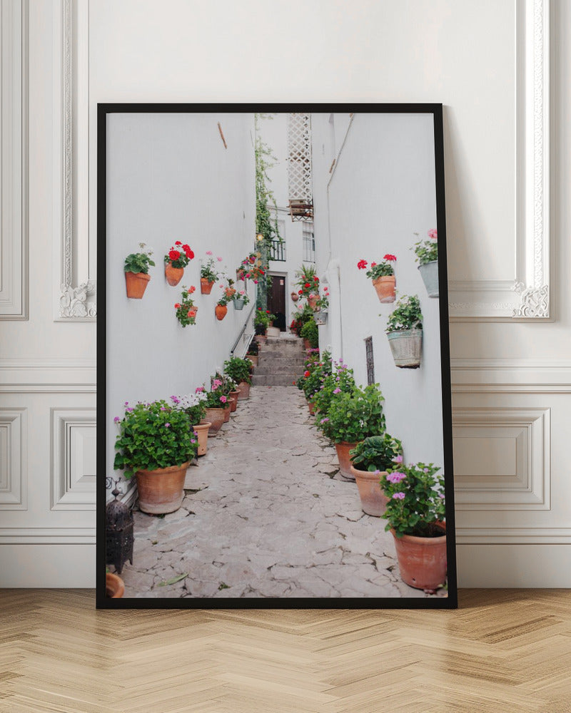 White Floral Street Poster