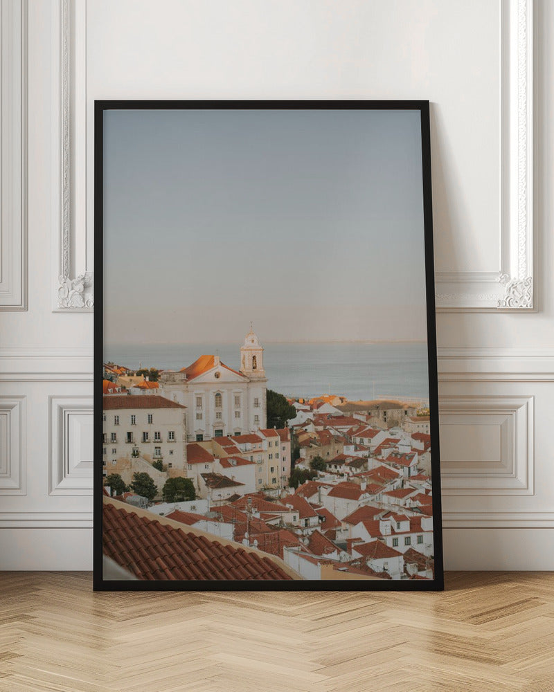 Golden Sunset in Lisbon Poster