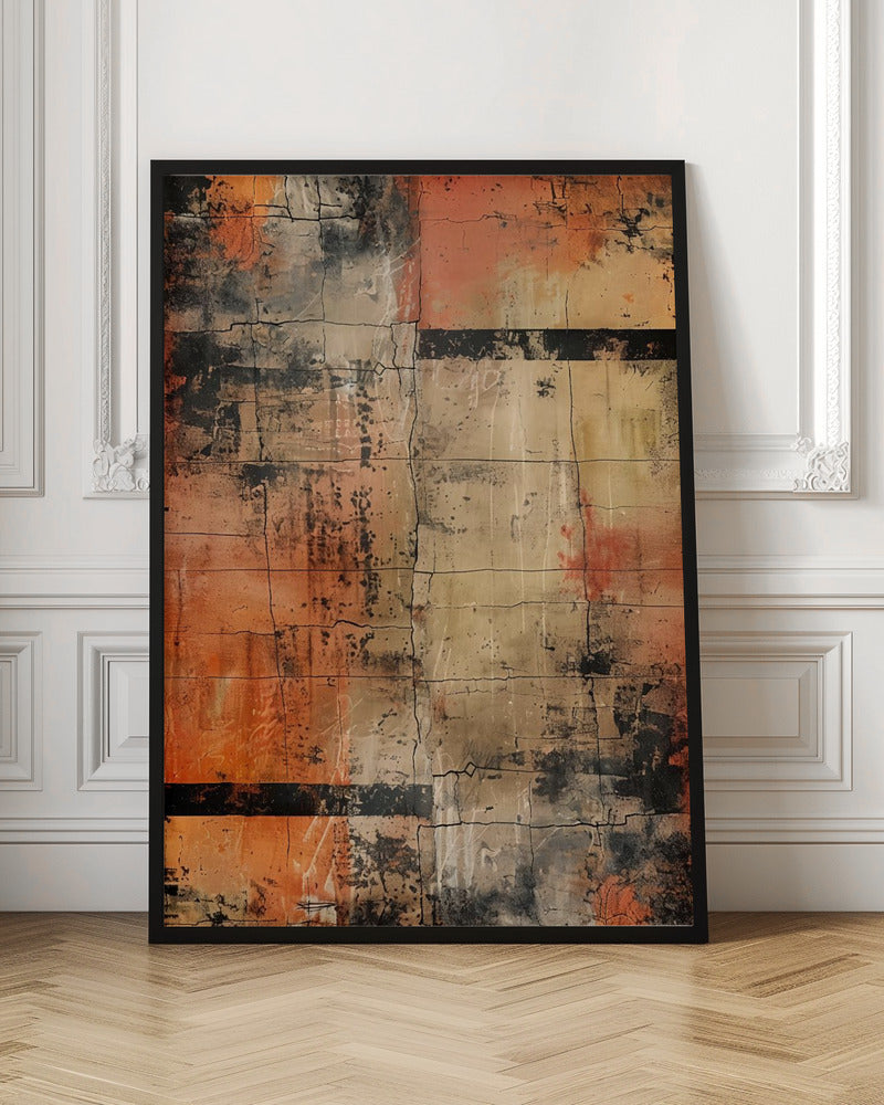 Abstract Cracks No 1 Poster