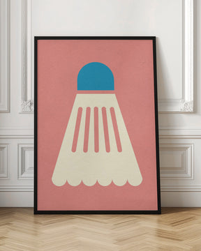 Badminton White Blue Poster