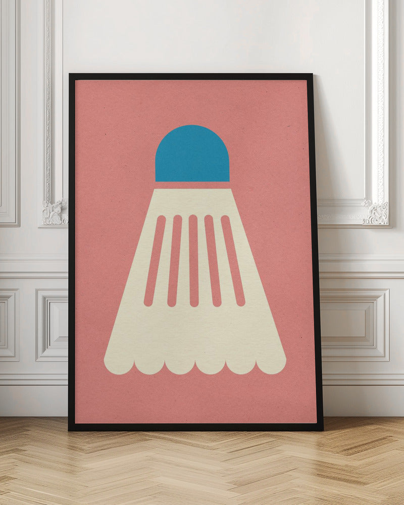 Badminton White Blue Poster