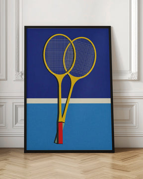 Wooden Badminton Rackets Poster