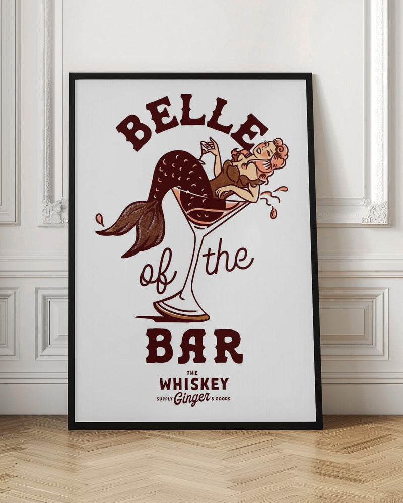 Belle Of The Bar Mermaid Pin Up Art Poster