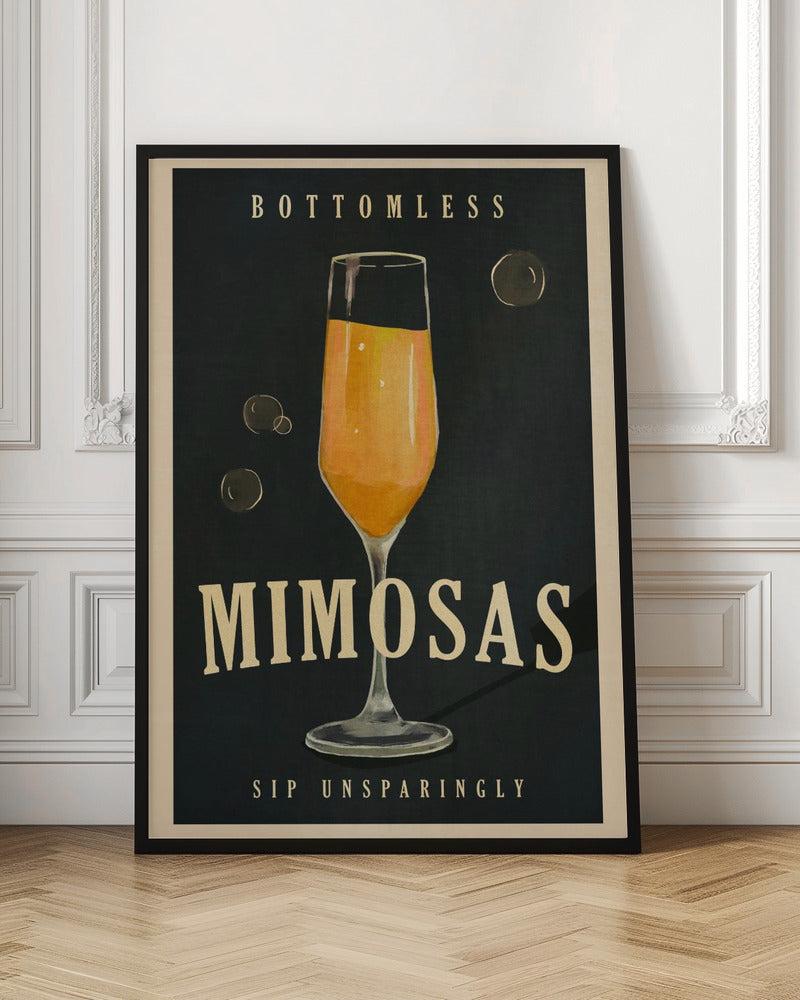 Bottomless Mimosas Art Deco Cocktail Bar Art Poster