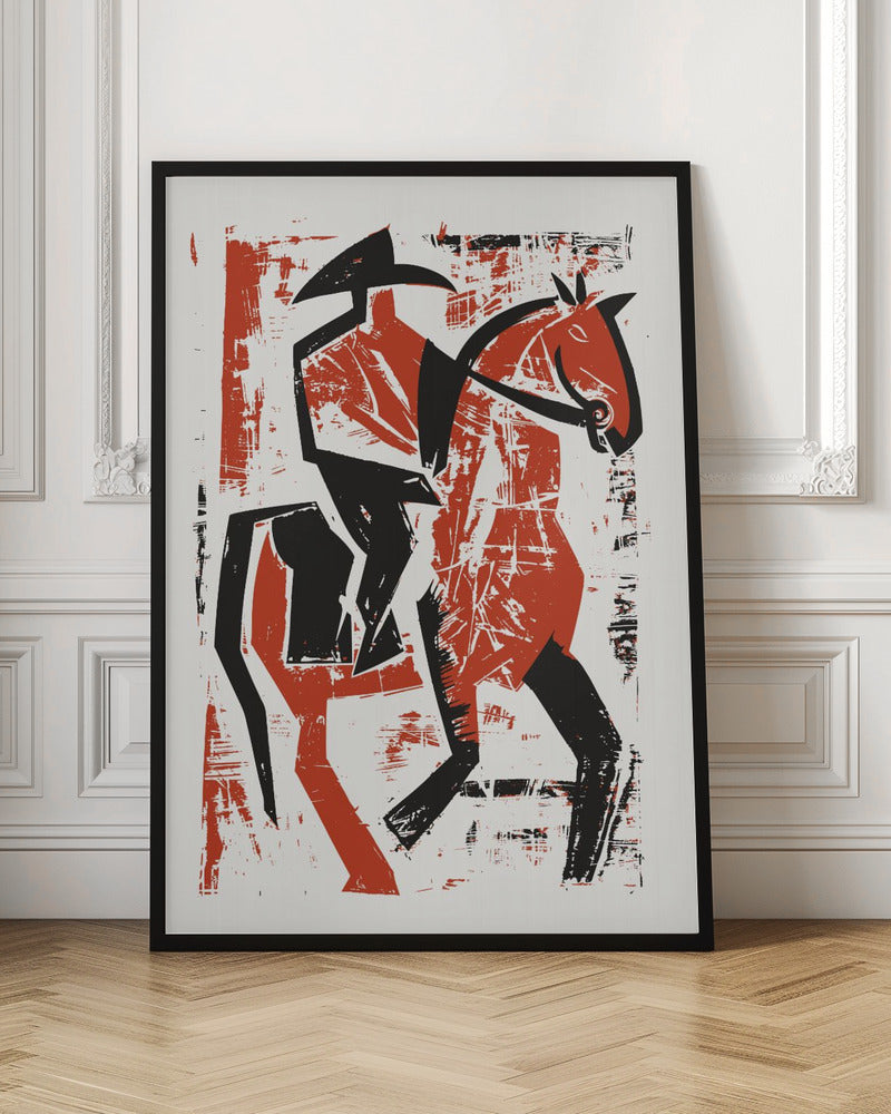 Abstract Horse Rider Poster