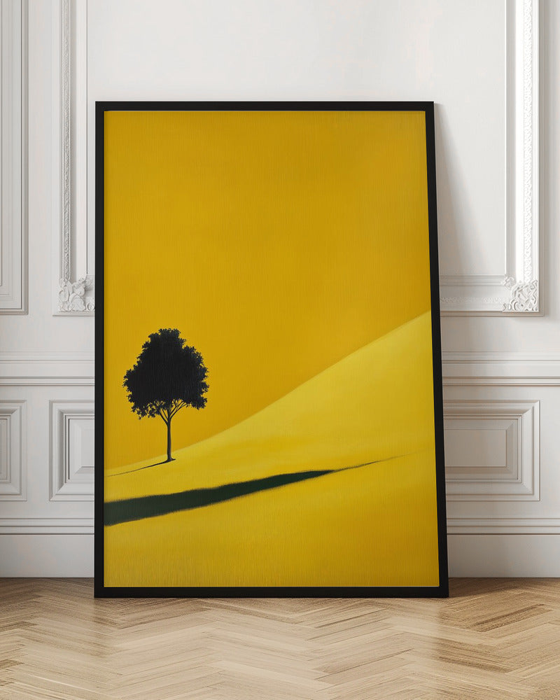 Yellow Field Tree Poster