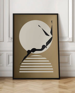 Swimmer Gold Poster Poster