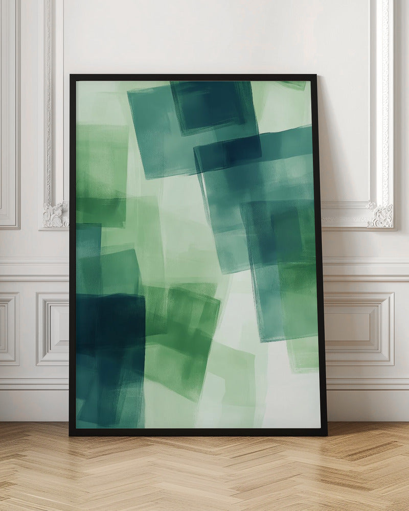 Green Squares Poster