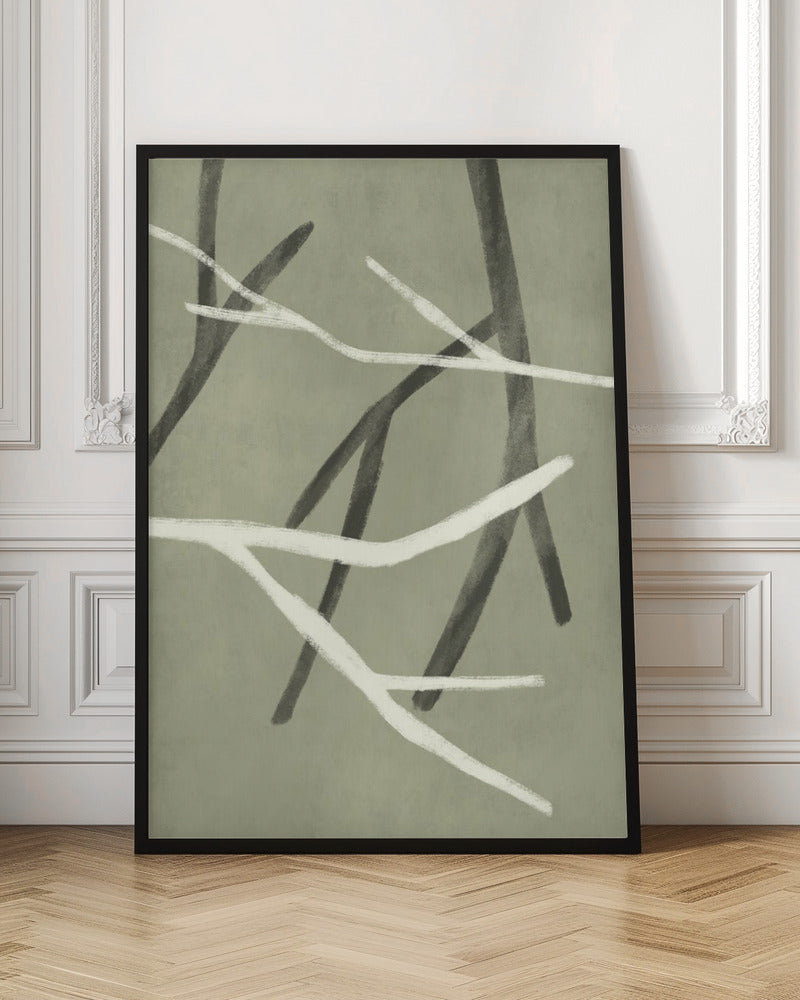 Twigs On Sage Green 4 Poster