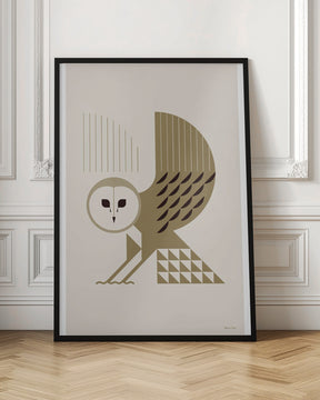 Golden Animals - Barn Owl (White) Poster