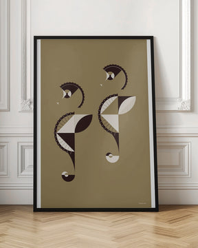 Golden Animals - Seahorses (gold) Poster