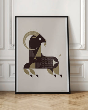 Golden Animals - Kri Kri Goat (White) Poster