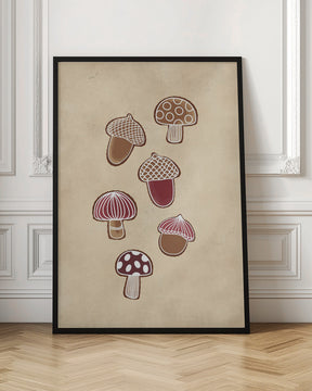 Acorn and mushroom cookies Poster