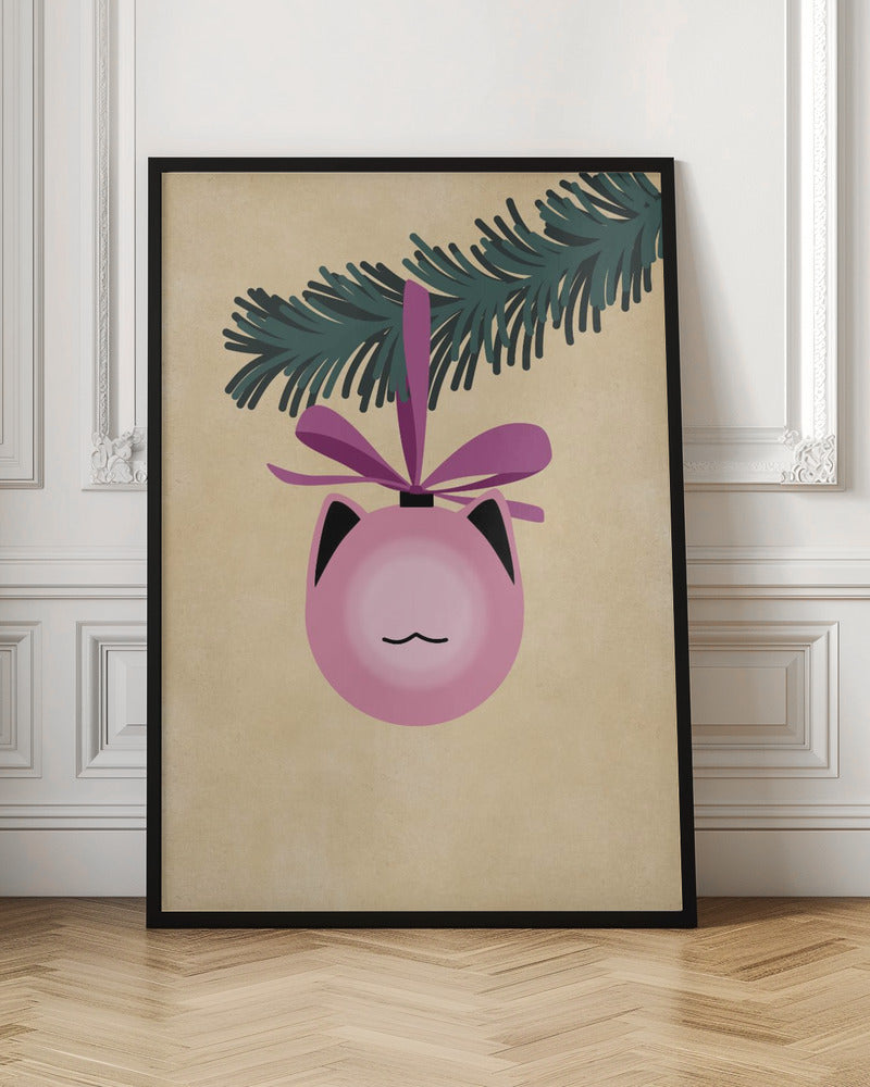 Meowry bauble pink/tan Poster